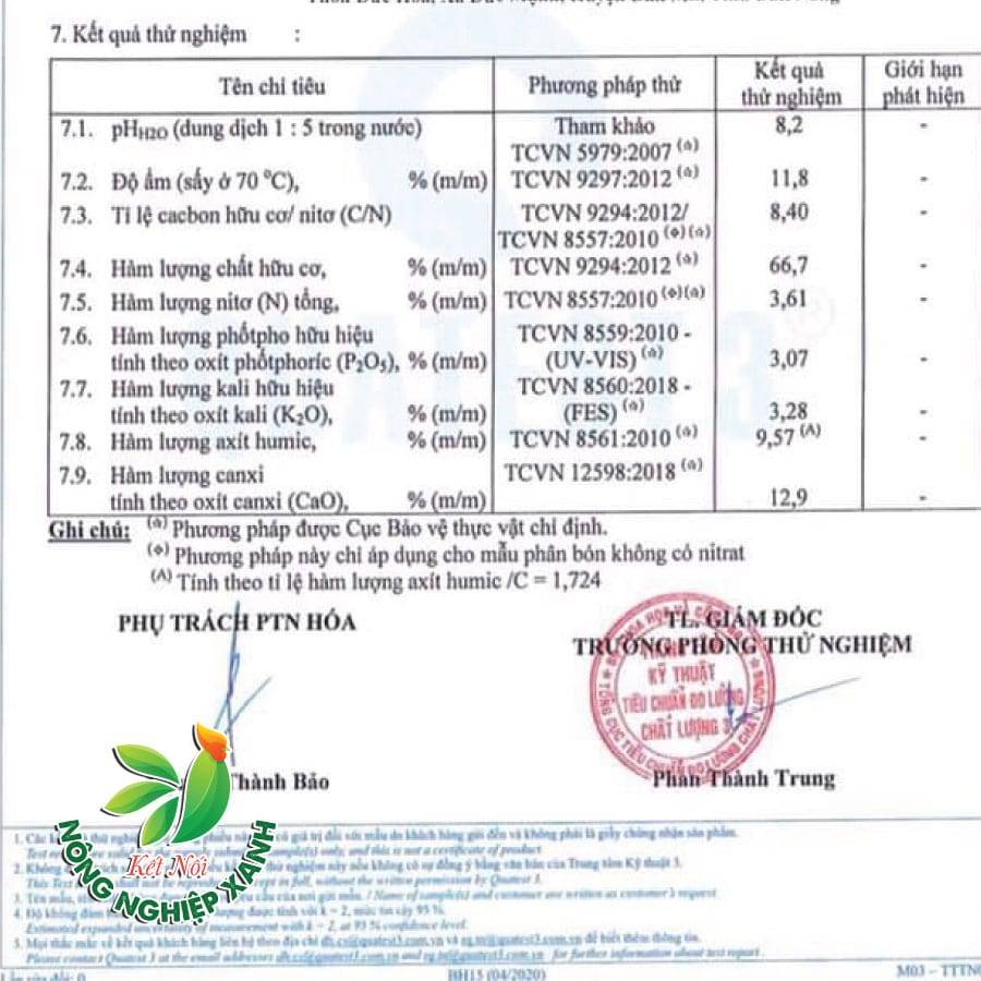 Thành Phần Hàm Lượng Trong Phân Gà Nhật Bản