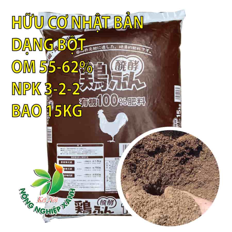 Phân Gà Hữu Cơ Nhật Bản Dạng Bột Bao 15Kg